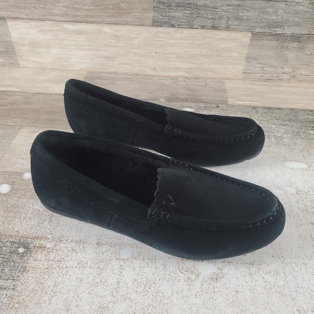 Vionic Haven Mckenzie Womens Slippers Sz 5 Black Leather Slip On Round Toe